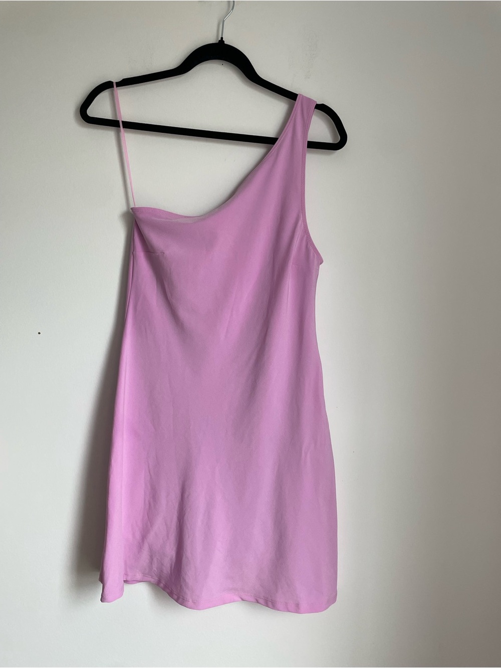 Pink One-Shoulder Athletic Dress with Built in Shorts - size small tall!